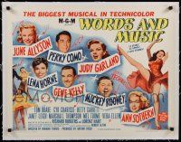 9g103 WORDS & MUSIC linen 1/2sh R62 Judy Garland, Lena Horne & music all-stars, Rodgers & Hart bio!