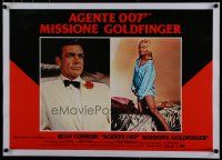 9g286 GOLDFINGER linen Italian photobusta R80s Connery as James Bond in tuxedo, sexy Shirley Eaton!