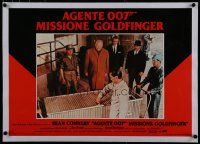 9g288 GOLDFINGER linen Italian photobusta R80s Connery as James Bond, Gert Frobe, Oddjob Sakata
