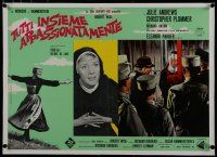 9g296 SOUND OF MUSIC linen Italian photobusta '65 nun Peggy Wood opens gates for guards!
