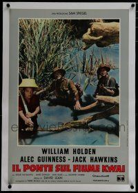 9g281 BRIDGE ON THE RIVER KWAI linen Italian photobusta '58 William Holden & Hawkins in rice paddy!