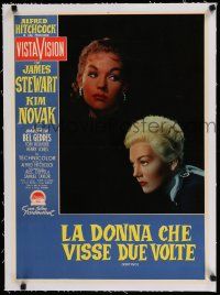 9g297 VERTIGO linen Italian photobusta '58 Alfred Hitchcock classic, blonde & brunette Kim Novak!