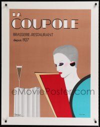 9g034 LA COUPOLE signed linen 25x33 advertising poster '81 by Razzia, art of woman & wine!