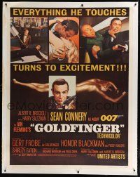 9h131 GOLDFINGER linen INCOMPLETE 3sh '64 great images of Sean Connery as James Bond 007!