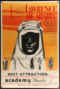 9h149 LAWRENCE OF ARABIA 40x60 '62 earliest known poster w/ different silhouette image & coloring!