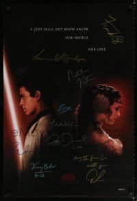 9h081 ATTACK OF THE CLONES signed style A teaser DS w/COA 1sh '02 by George Lucas, top cast & crew!