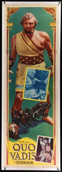 9h126 QUO VADIS linen door panel #5 '51 full-length image of Buddy Baer as the mighty Ursus!