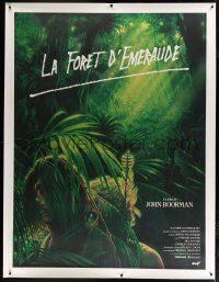 9h100 EMERALD FOREST linen French 1p '85 directed by John Boorman, different jungle art by Zoran!