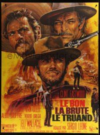 9h232 GOOD, THE BAD & THE UGLY French 1p '68 Clint Eastwood, Van Cleef, Sergio Leone, Mascii art!