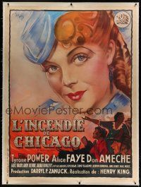 9h103 IN OLD CHICAGO linen French 1p '38 completely different art of pretty Alice Faye!