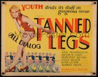 9h279 TANNED LEGS 1/2sh '29 sexy deco art & photo of youth strutting its stuff in a gorgeous revue!