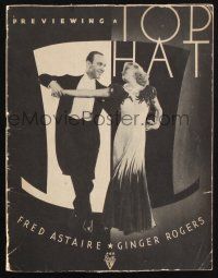 9h267 TOP HAT softcover book '35 Fred Astaire & Ginger Rogers, great photos & content!