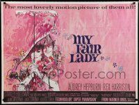 9j523 MY FAIR LADY British quad '65 classic Bob Peak art of Audrey Hepburn & Rex Harrison!