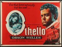 9j525 OTHELLO British quad '52 different art of Orson Welles in the title role, Shakespeare!