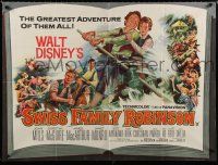 9j535 SWISS FAMILY ROBINSON British quad '60 John Mills, Walt Disney family fantasy classic!