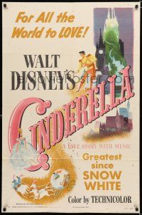 9j086 CINDERELLA style A 1sh '50 Walt Disney classic romantic musical fantasy cartoon!