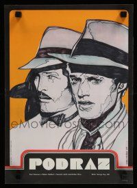 9j461 STING Czech 11x16 '75 cool different art of Paul Newman & Robert Redford by Karel Machalek!