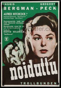 9j383 SPELLBOUND Finnish R50s Alfred Hitchcock, different image of Ingrid Bergman & Gregory Peck!