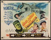 9j009 ABBOTT & COSTELLO MEET FRANKENSTEIN style B 1/2sh '48 Wolfman & Dracula are after Bud & Lou!