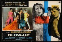 9j422 BLOW-UP Italian photobusta '67 Antonioni, Hemmings, great posed portrait of sexy models!