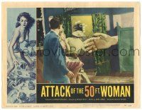 9j152 ATTACK OF THE 50 FT WOMAN LC #7 '58 wacky fx image of giant hand attacking through doorway!
