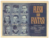 9j134 FLESH & FANTASY TC '43 portraits of Edward G. Robinson, Barbara Stanwyck & 7 other stars!