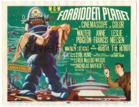 9j135 FORBIDDEN PLANET TC '56 classic art of Robby the Robot carrying sexy Anne Francis!