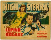 9j137 HIGH SIERRA TC '41 great different image of Mad Dog Humphrey Bogart w/ 2 guns & Ida Lupino!