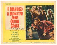 9j164 I MARRIED A MONSTER FROM OUTER SPACE LC #1 '58 best c/u of Gloria Talbott with 3 monsters!