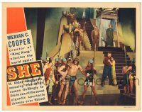 9j192 SHE LC '35 great image of top stars standing on stairs of elaborate set, fantasy classic!