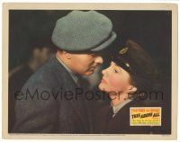 9j128 THIS ABOVE ALL signed LC '42 by Joan Fontaine, who's in uniform about to kiss Tyrone Power!