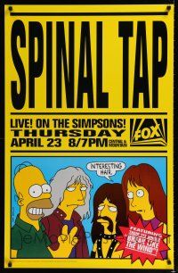9j041 SPINAL TAP LIVE! ON THE SIMPSONS! tv poster '92 parody art of Homer & band by Matt Groening!