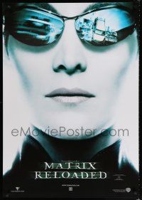 9k068 MATRIX RELOADED teaser Aust 1sh '03 cool image of Carrie-Anne Moss as Trinity!