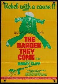 9k076 HARDER THEY COME Aust special poster '72 Jimmy Cliff, Jamaican reggae music, really cool art!