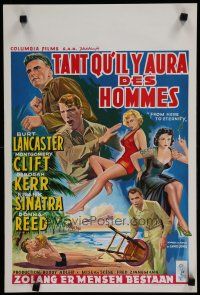 9k248 FROM HERE TO ETERNITY Belgian '53 art of Lancaster, Kerr, Sinatra, Donna Reed, Clift!