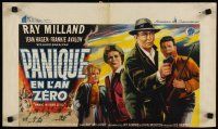 9k283 PANIC IN YEAR ZERO Belgian '62 Ray Milland, Hagen, Frankie Avalon, orgy of looting & lust!
