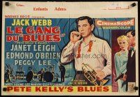 9k284 PETE KELLY'S BLUES Belgian '57 Jack Webb smoking & holding trumpet, sexy Janet Leigh!