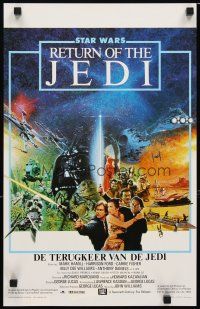 9k295 RETURN OF THE JEDI Belgian '83 George Lucas classic, cool different artwork montage!