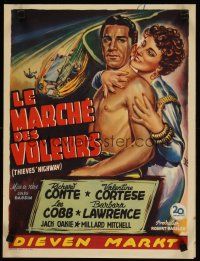 9k303 THIEVES' HIGHWAY Belgian '49 Jules Dassin, art of barechested truck driver Richard Conte!