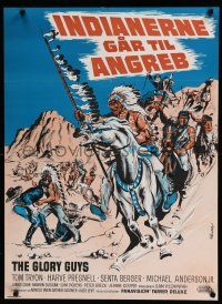 9k776 GLORY GUYS Danish '65 Sam Peckinpah, riding hell-bent for the big brawl, epic battle art!