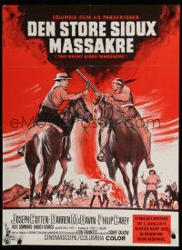 9k783 GREAT SIOUX MASSACRE Danish '65 Joseph Cotton, McGavin, where Indian arrows met cavalry!
