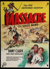 9k818 MASSACRE Danish '57 Dane Clark, Native Americans, a woman's revenge, a man's greed!