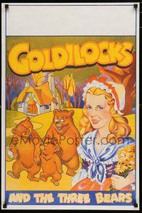 9k092 GOLDILOCKS & THE THREE BEARS stage play English double crown '30s art of lead & bears!