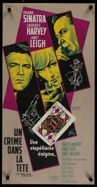 9k704 MANCHURIAN CANDIDATE French '62 cool Grinsson art of Frank Sinatra, Harvey & Leigh!