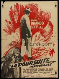 9k684 CHASE French 23x32 '66 Robert Redford, different art of Marlon Brando & Jane Fonda!