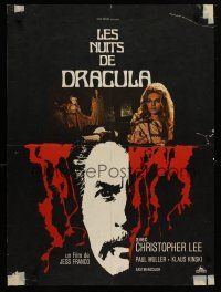 9k686 COUNT DRACULA French 23x32 '71 directed by Jesus Franco, Christoper Lee as the vampire!
