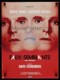 9k718 DEAD RINGERS French 15x21 '89 Jeremy Irons & Genevieve Bujold, directed by David Cronenberg!