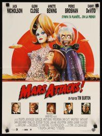 9k730 MARS ATTACKS! French 15x21 '96 directed by Tim Burton, Jack Nicholson, Glenn Close, Brosnan!