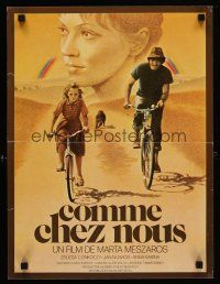 9k732 OLYAN MINT OTTHON French 15x21 '78 great artwork of father & daughter on bicycles!