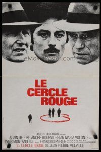 9k737 RED CIRCLE French 15x21 '70 Jean-Pierre Melville's Le Cercle Rouge, Alain Delon, cool art!